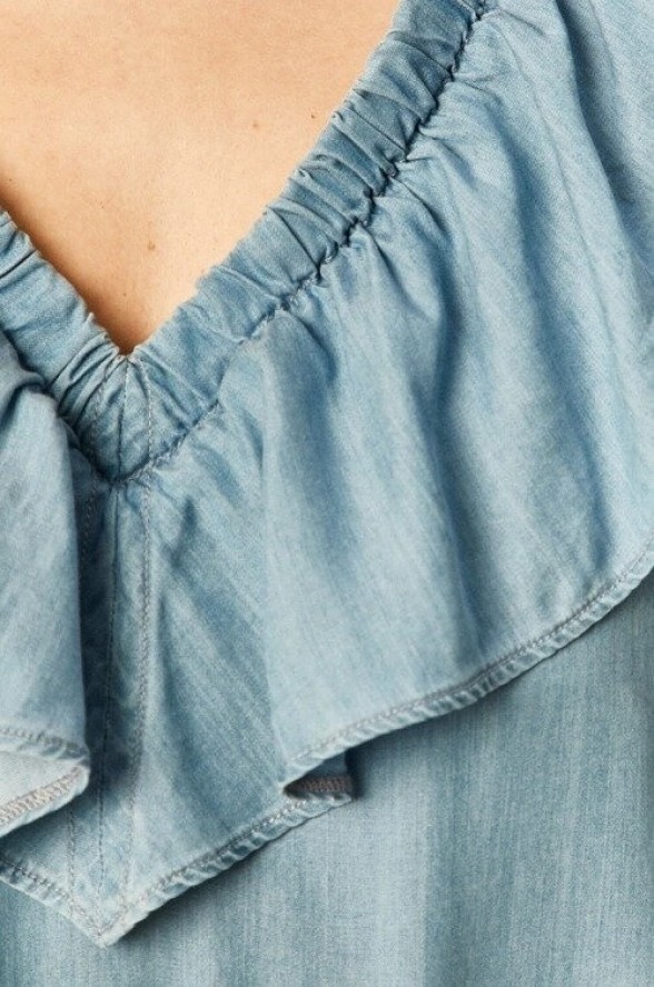 LEE RUFFLE TANK DAMSKA BLUZKA SKY BLUE L46GIINR 112110932