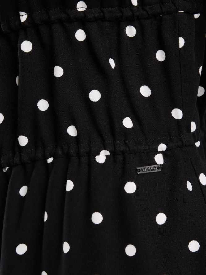 Sukienka damska mini z wiskozy w kropki czarna Casie 906