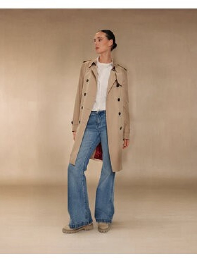 Tommy Hilfiger Trencz WW0WW42133 Beżowy Slim Fit