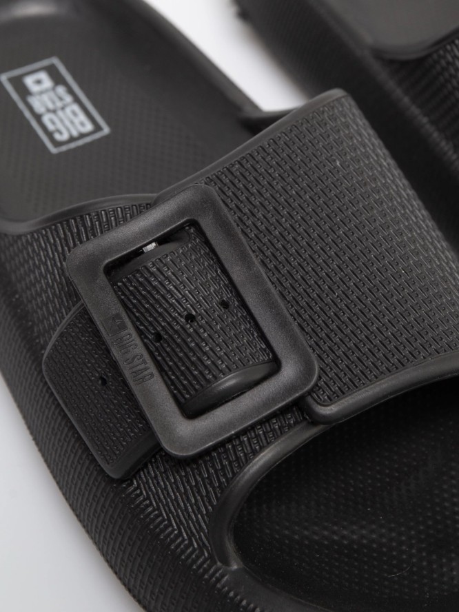 Klapki damskie z ozdobną klamrą czarne RR274A571 906