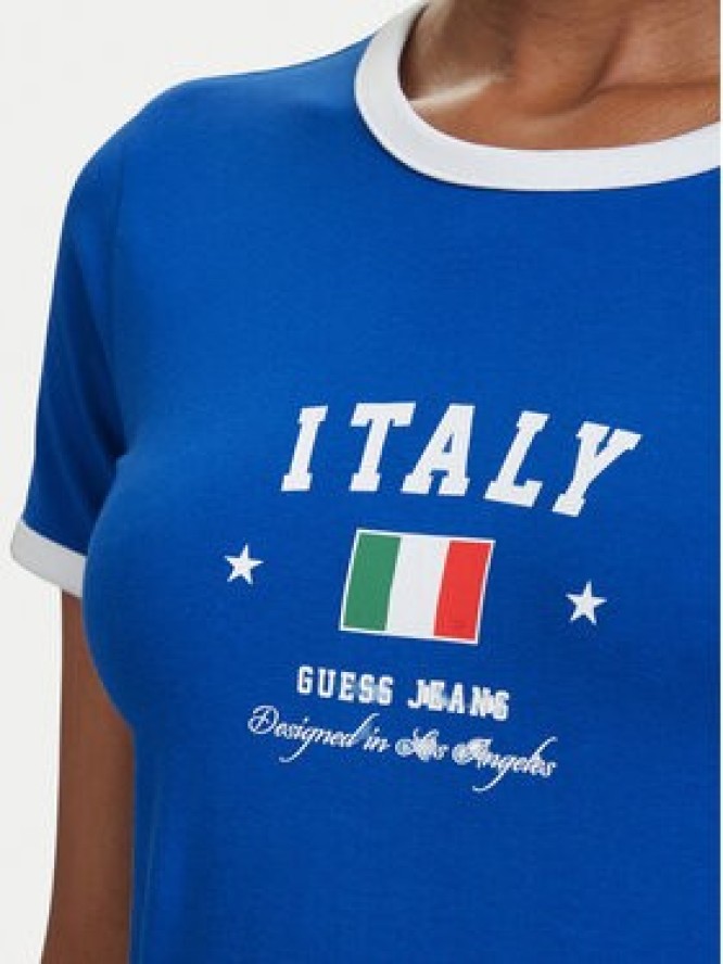 Guess Jeans T-Shirt W6YI16 K3995 Niebieski Slim Fit