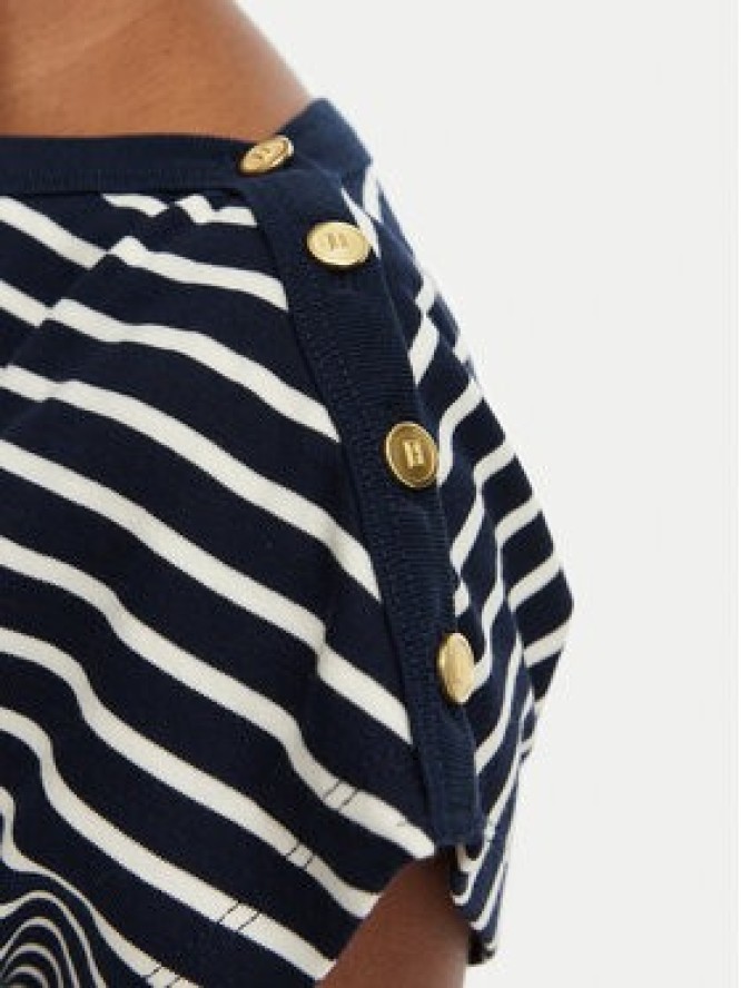 Tommy Hilfiger T-Shirt Gold Btn Cap WW0WW50942 Kolorowy Slim Fit