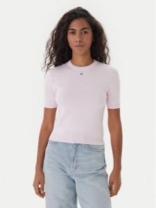 Tommy Jeans Sweter Essential DW0DW19336 Różowy Regular Fit