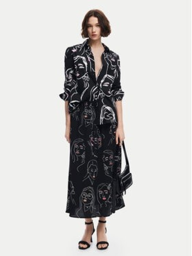 Desigual Koszula Faces 24WWCW34 Czarny Regular Fit