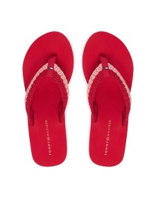 Tommy Hilfiger Japonki Th Wedge Crochet Summer Sandal FW0FW09420 Czerwony