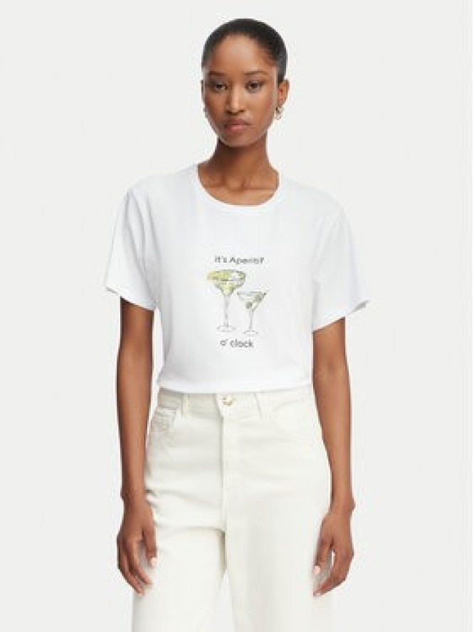 Marella T-Shirt Emme by Marella Gola 2615971072 Kremowy Regular Fit