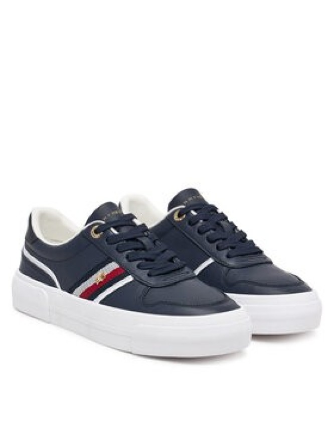 Tommy Hilfiger Sneakersy Th Platform Vulc Leather FW0FW09603 Granatowy