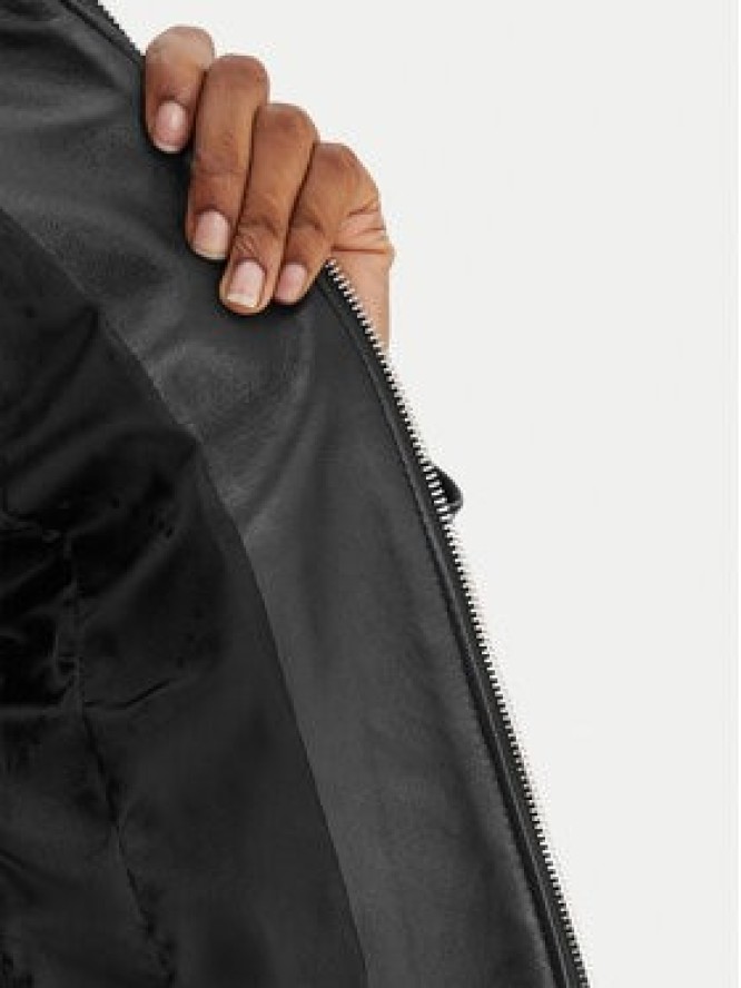 Patrizia Pepe Kurtka skórzana CO0001/L1HZ-K103 Czarny Regular Fit