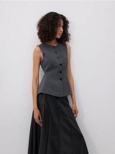 Kamizelka z wiskozą - ciemnoszary