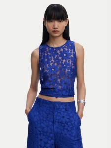 Desigual Top Tanatos 25SWBW25 Niebieski Slim Fit