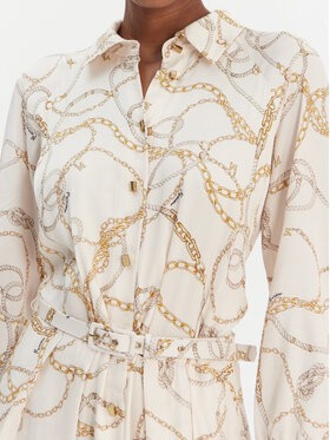 Marciano Guess Sukienka koszulowa 6RGK33 7439A Écru Regular Fit