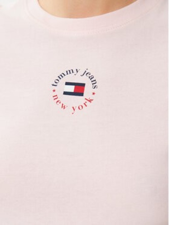 Tommy Jeans T-Shirt Essential DW0DW20316 Różowy Slim Fit