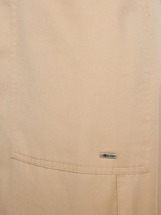 Spodnie damskie 7/8 z kieszeniami beżowe Nakia 801