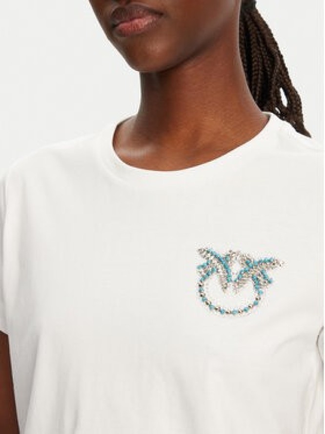 PINKO T-Shirt Nambrone 103320 A2G7 Biały Regular Fit