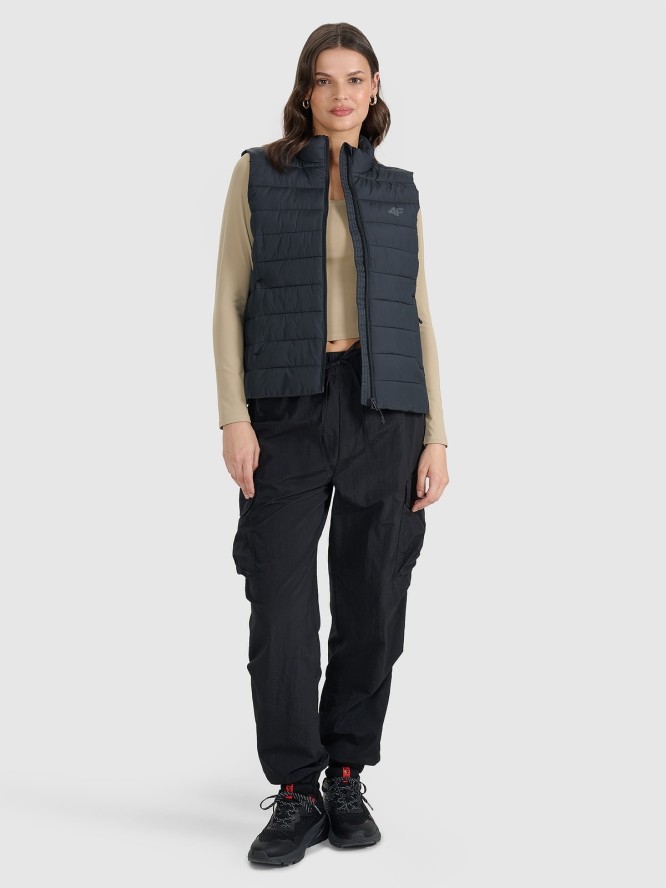 4F Bezrękawnik puchowy z wypełnieniem syntetycznym damski - czarny XS