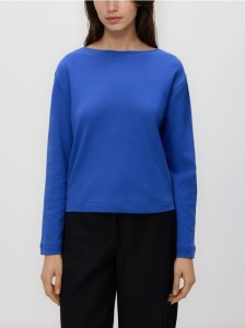 Bawełniany longsleeve - niebieski