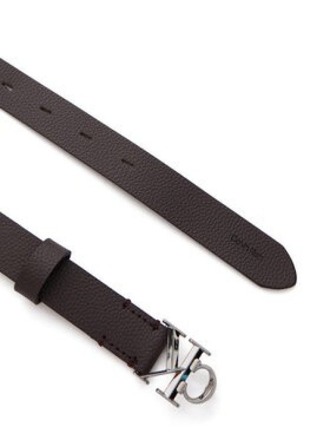 Calvin Klein Pasek Damski Facet Ck Buckle Pebble LV04F7060G Brązowy