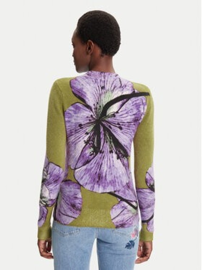 Desigual Sweter Orquidea Lacroix 25WWJF42 Zielony Regular Fit