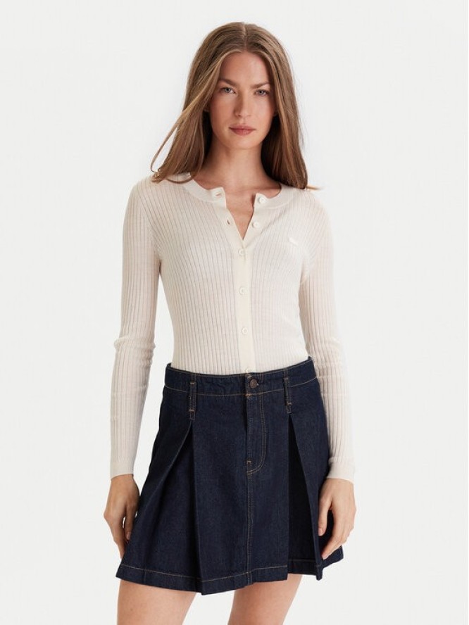 Lacoste Kardigan AF4141 Écru Slim Fit