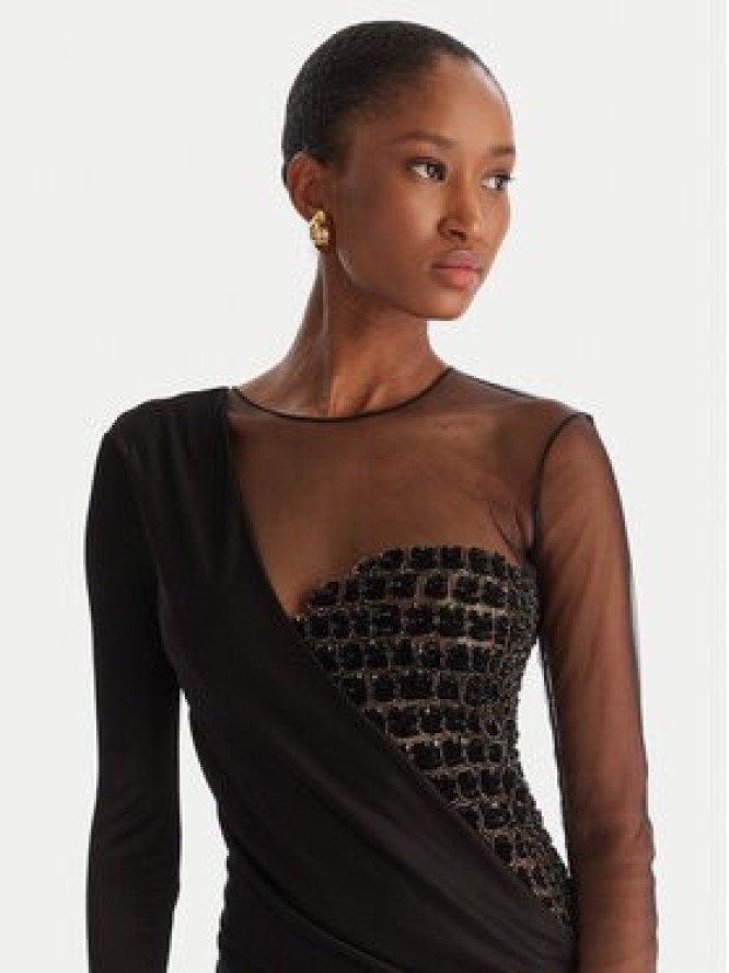 Elisabetta Franchi Sukienka wieczorowa AB-R22-57E2-V890 Czarny Slim Fit