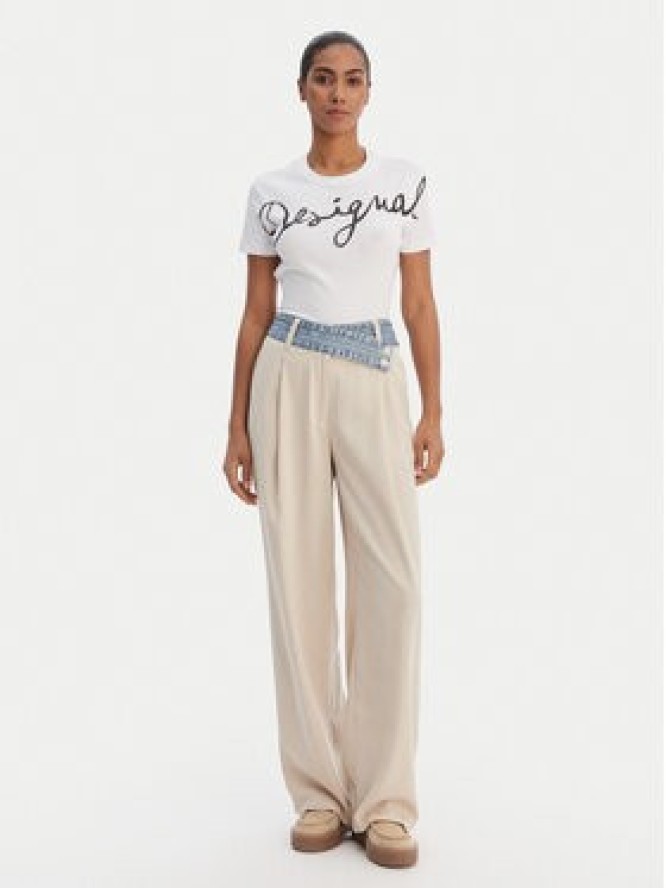 Desigual Spodnie materiałowe 26SWPW28 Beżowy Regular Fit