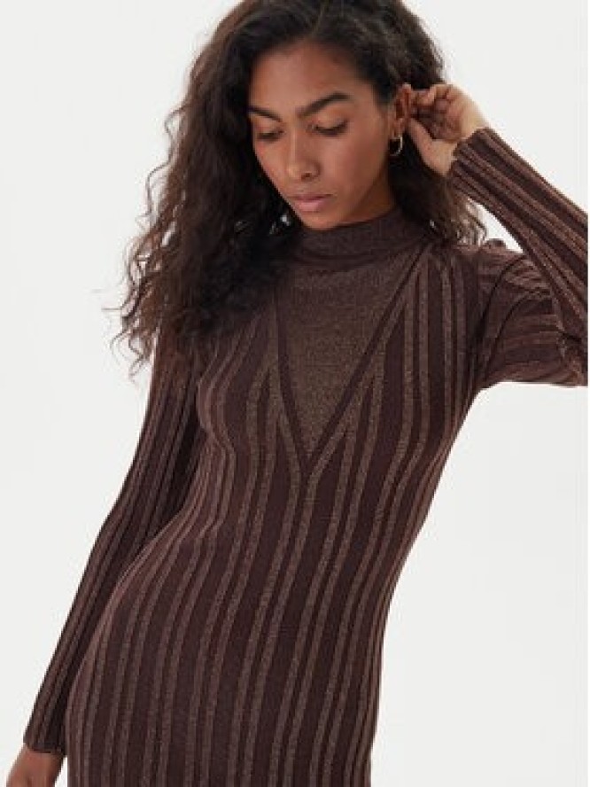 Fracomina Sukienka dzianinowa FJ25WD5006K463Q7 Brązowy Slim Fit