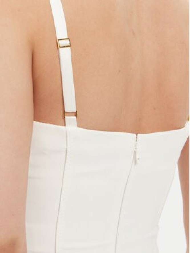 Elisabetta Franchi Sukienka koktajlowa AB-702-51E2 Biały Regular Fit