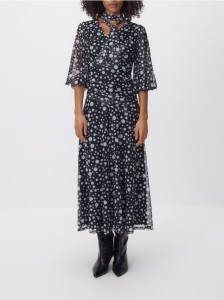 Szyfonowa sukienka maxi - czarny