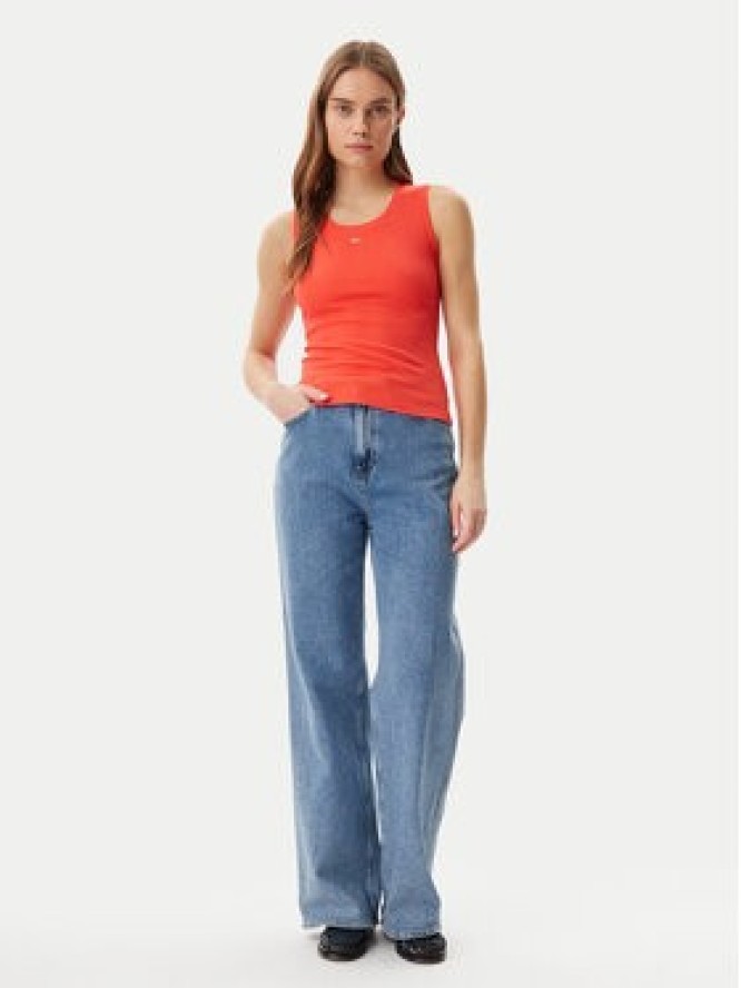 Tommy Jeans Top Essential DW0DW20673 Pomarańczowy Slim Fit