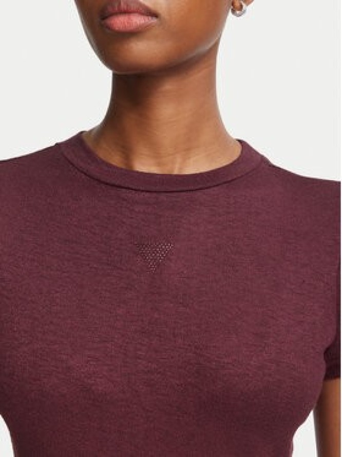 Guess T-Shirt W5BP07 KCGM2 Bordowy Regular Fit