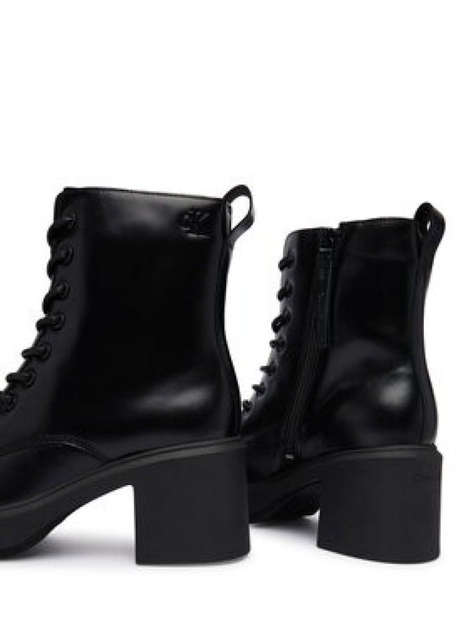 Calvin Klein Trzewiki Block Heel Ank Boot Laceup Lth HW0HW03174 Czarny