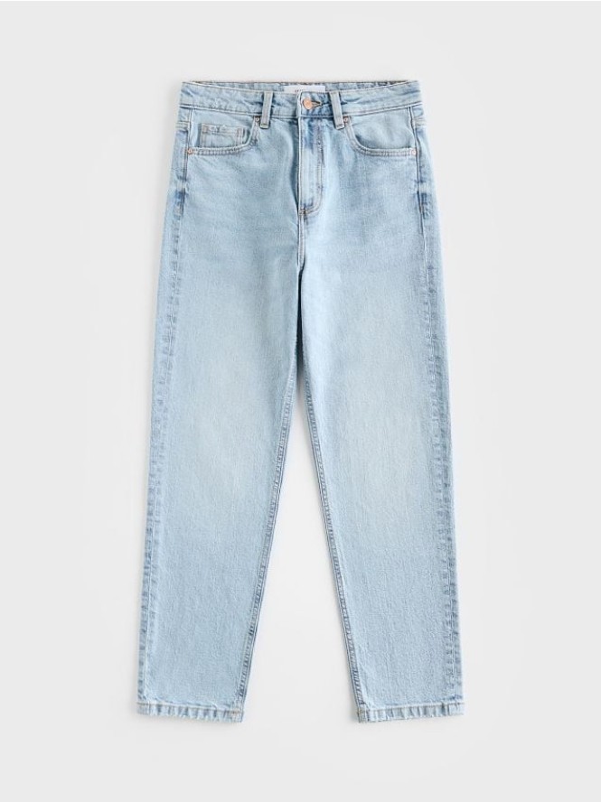 Jeansy mom fit slim - niebieski