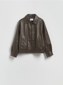 Kurtka bomberka z kołnierzykiem - ciemnobrązowy