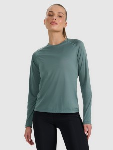 4F Longsleeve do biegania w terenie szybkoschnący damski - turkusowy L