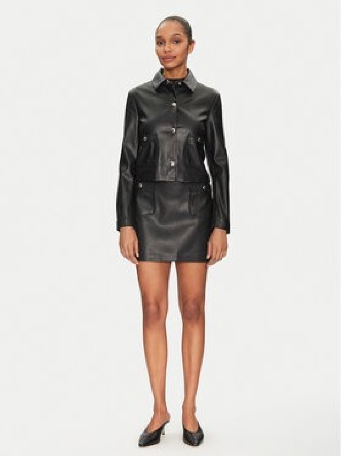 Morgan Kurtka z imitacji skóry 251-GKISS Czarny Regular Fit