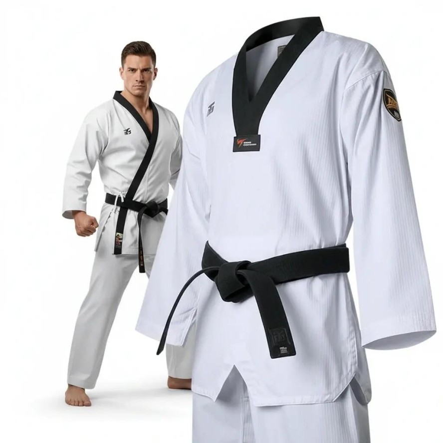 Dobok do Taekwondo MTX 2 Black (WT) bluza spodnie pas MOOTO