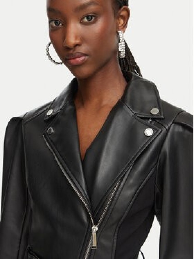 KARL LAGERFELD Sukienka z imitacji skóry B3W13001 Czarny Regular Fit