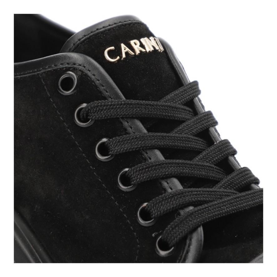 Czarne Sneakersy Carinii Eleganckie Obuwie Damskie Na Obcasie