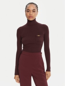 Elisabetta Franchi Golf MK-11B-56E2-V290 Bordowy Slim Fit