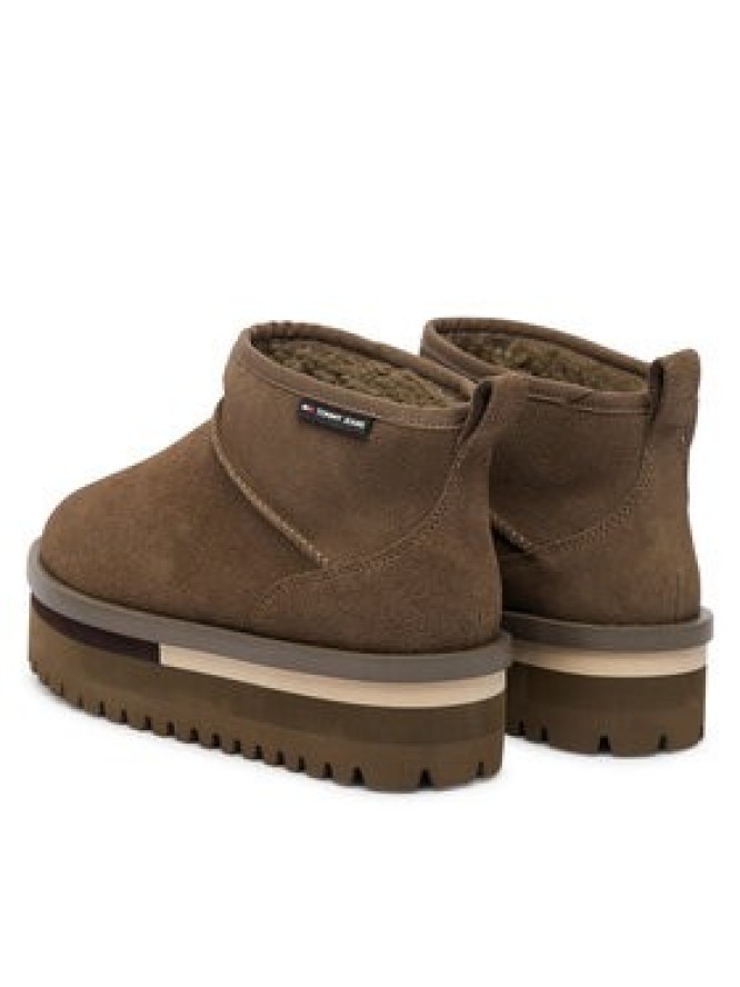Tommy Jeans Śniegowce Tjw Flatform Snow Boot Suede EN0EN02841 Brązowy