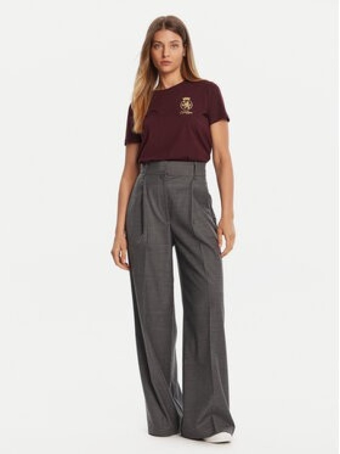 Tommy Hilfiger T-Shirt Gold Crest WW0WW46153 Bordowy Regular Fit