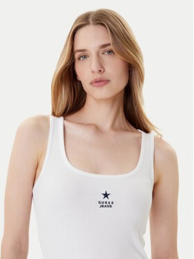 Guess Jeans Top W4YP48 KA0H1 Biały Regular Fit