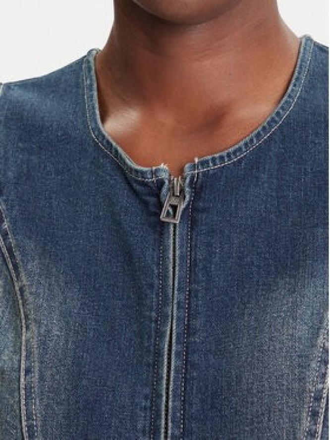 Desigual Sukienka jeansowa Poplin 25WWVD03 Granatowy Regular Fit