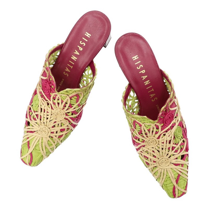 Sandały damskie Hispanitas, cholewka z materiału dekoracyjne plecione aplikacje odkryta pięta stabilny obcas zapewniający wygodę podczas chodzenia, k