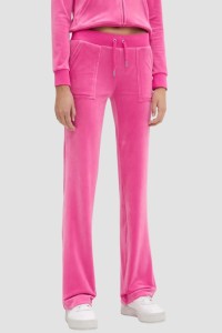 JUICY COUTURE Różowe damskie spodnie welurowe Del Ray Pocket Pant, Rozmiar XS