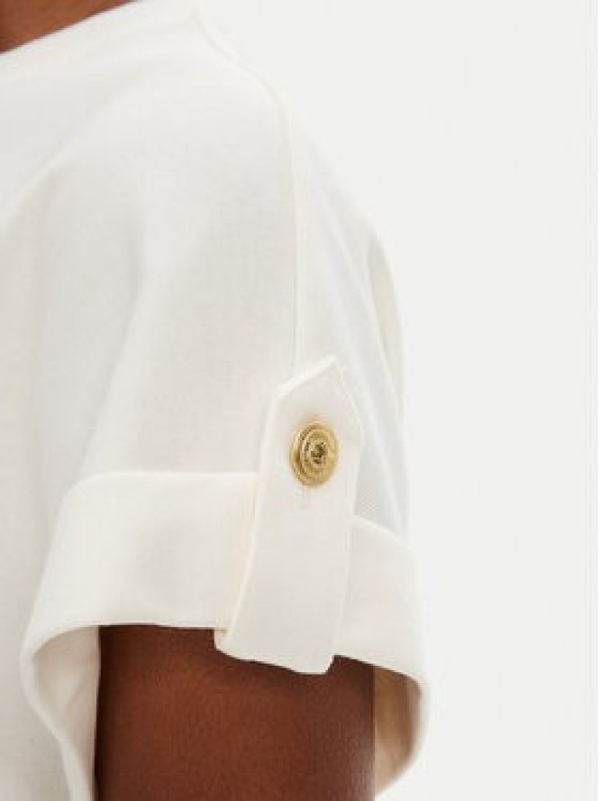 Tommy Hilfiger T-Shirt Gold Button WW0WW45628 Biały Regular Fit