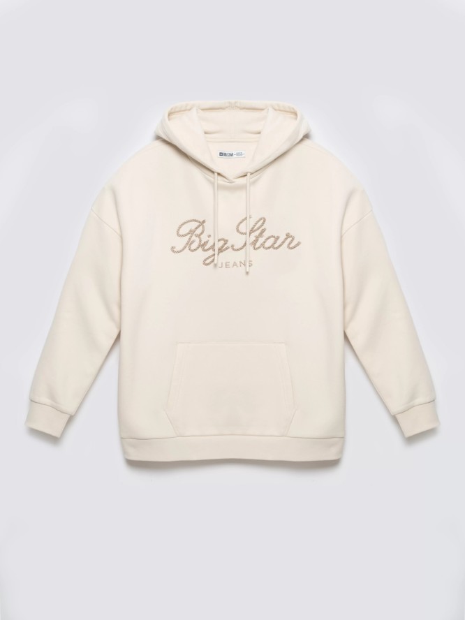 Bluza damska z kapturem kremowa Raisa 103