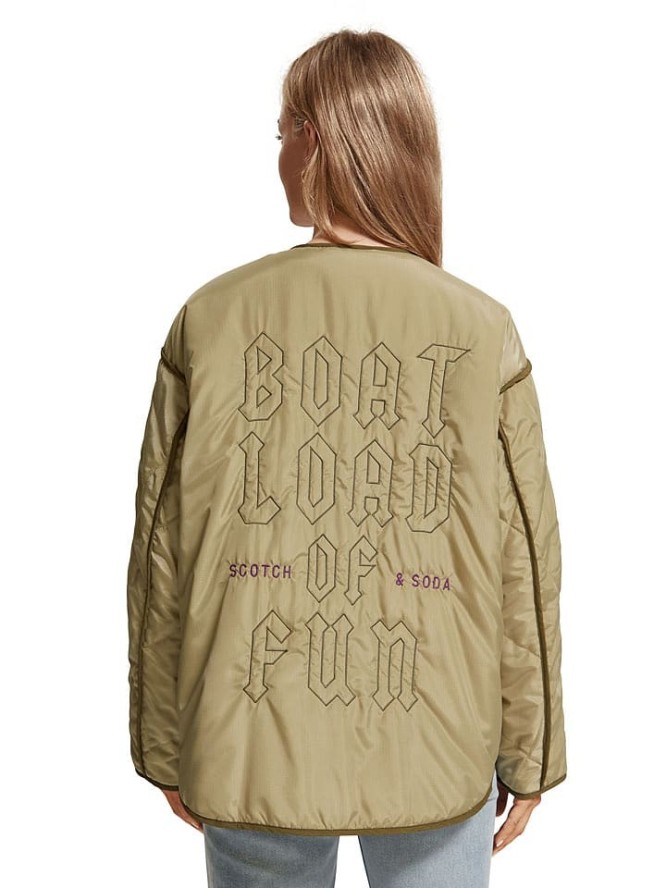 Scotch & Soda Dwustronna kurtka przejściowa w kolorze oliwkowym rozmiar: XL