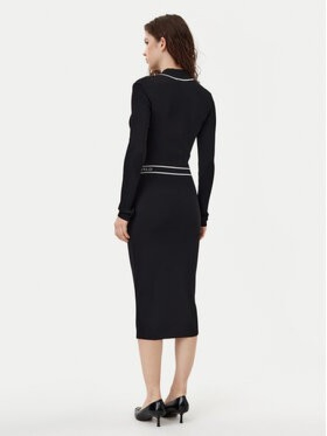 KARL LAGERFELD Sukienka dzianinowa A1W13027 Czarny Slim Fit