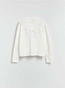 Bluzka z ozdobnym detalem - biały